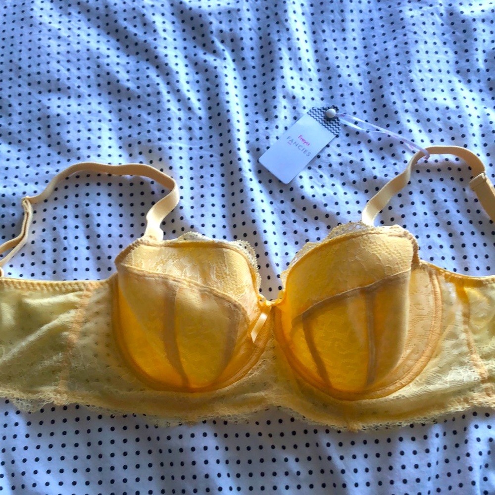 NWT Freya yellow balconette bra 32DDD